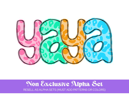 Hand Drawn Alphabet Sublimation Letters: Commercial Use Alpha Sets