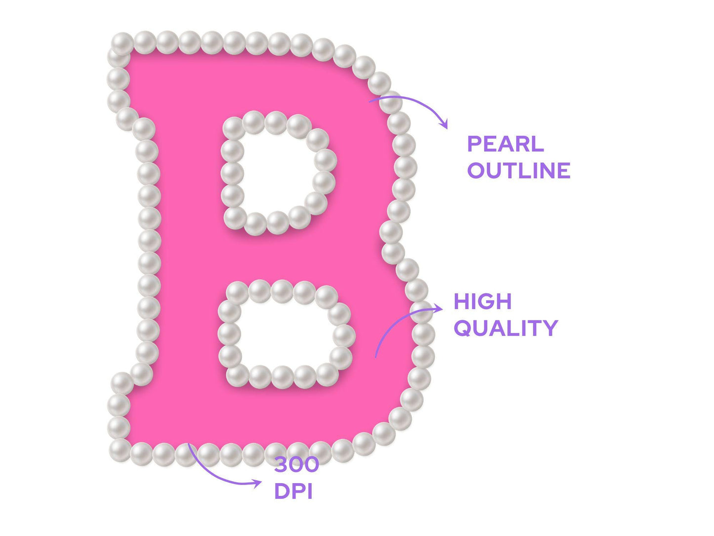 Pearl Alphabet Clipart: Hand-Drawn Doodle Letter Set (Digital File)