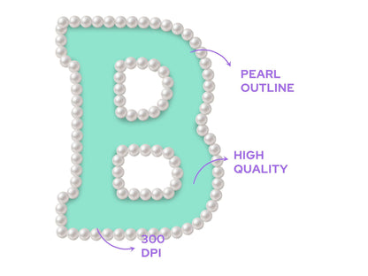 Pearl Alphabet Clipart: Hand-Drawn Doodle Letter Set (Digital File, PNG, Commercial Use Allowed)