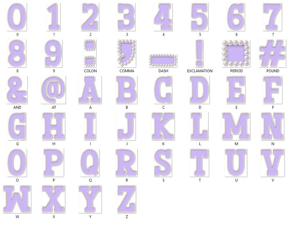 Pearl Alphabet Clipart: Hand-Drawn Doodle Letter Set (Digital File)