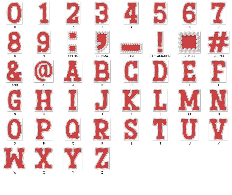 Pearl Alphabet Clipart: Hand-Drawn Doodle Letter Set (Digital Download, PNG Files)
