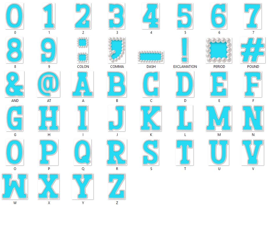 Pearl Alphabet Clipart: Hand-Drawn Doodle Letter Set (Digital Download, PNG Files)