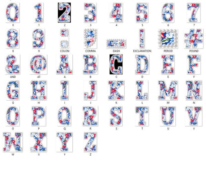 Pearl Floral Alphabet Clipart: Hand-Drawn Doodle Letter Set (PNG Digital File)
