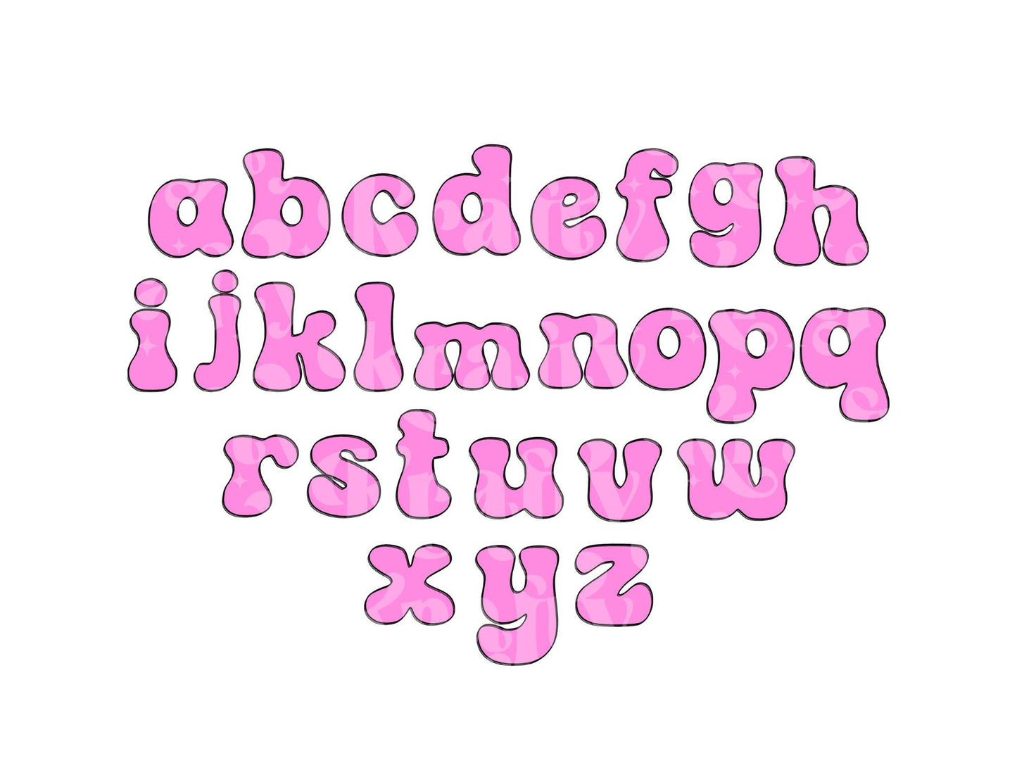 Non Exclusive Alpha Sets, Sell Your Own, Commercial Use, DIY, Make Your Own, Alphabet Sublimation Letters, Hand Drawn, Retro Bubble