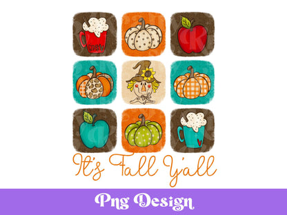 Fall Checkered PNG Design: Thanksgiving Clipart (Digital Download)