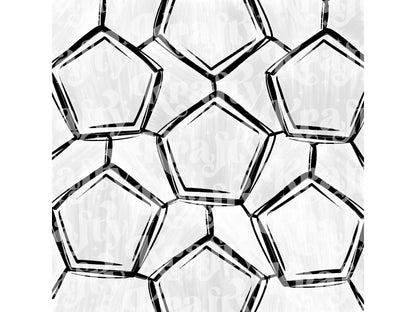 Hand Drawn Soccer Ball Digital Paper: Brush Stroke Pattern (Digital Download)