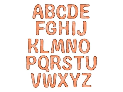 Hand Drawn Alphabet Sublimation Letters: Commercial Use Alpha Sets