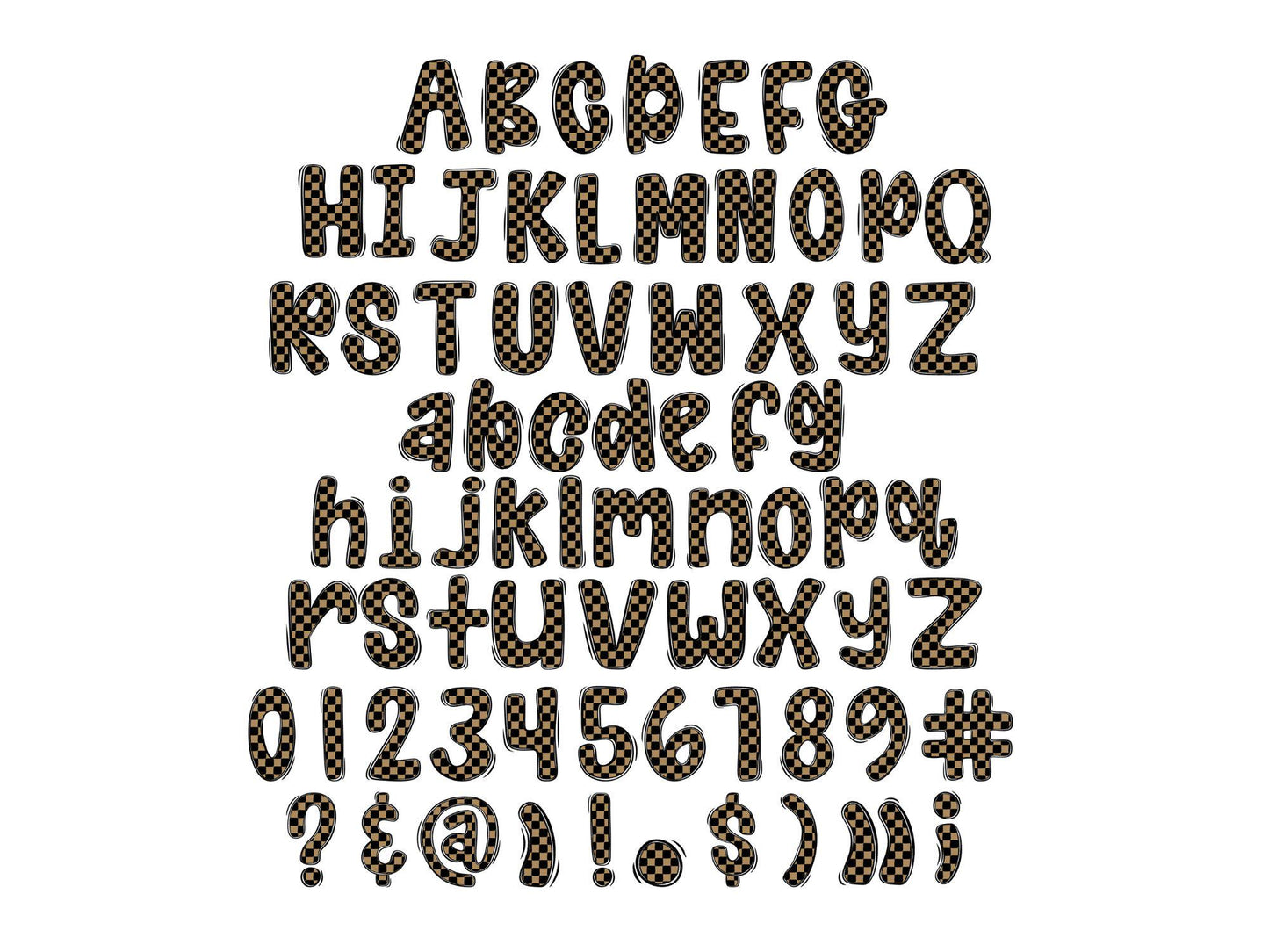 Preppy Alphabet Clipart: Coquette Bow Doodle Letters (PNG Digital Download)