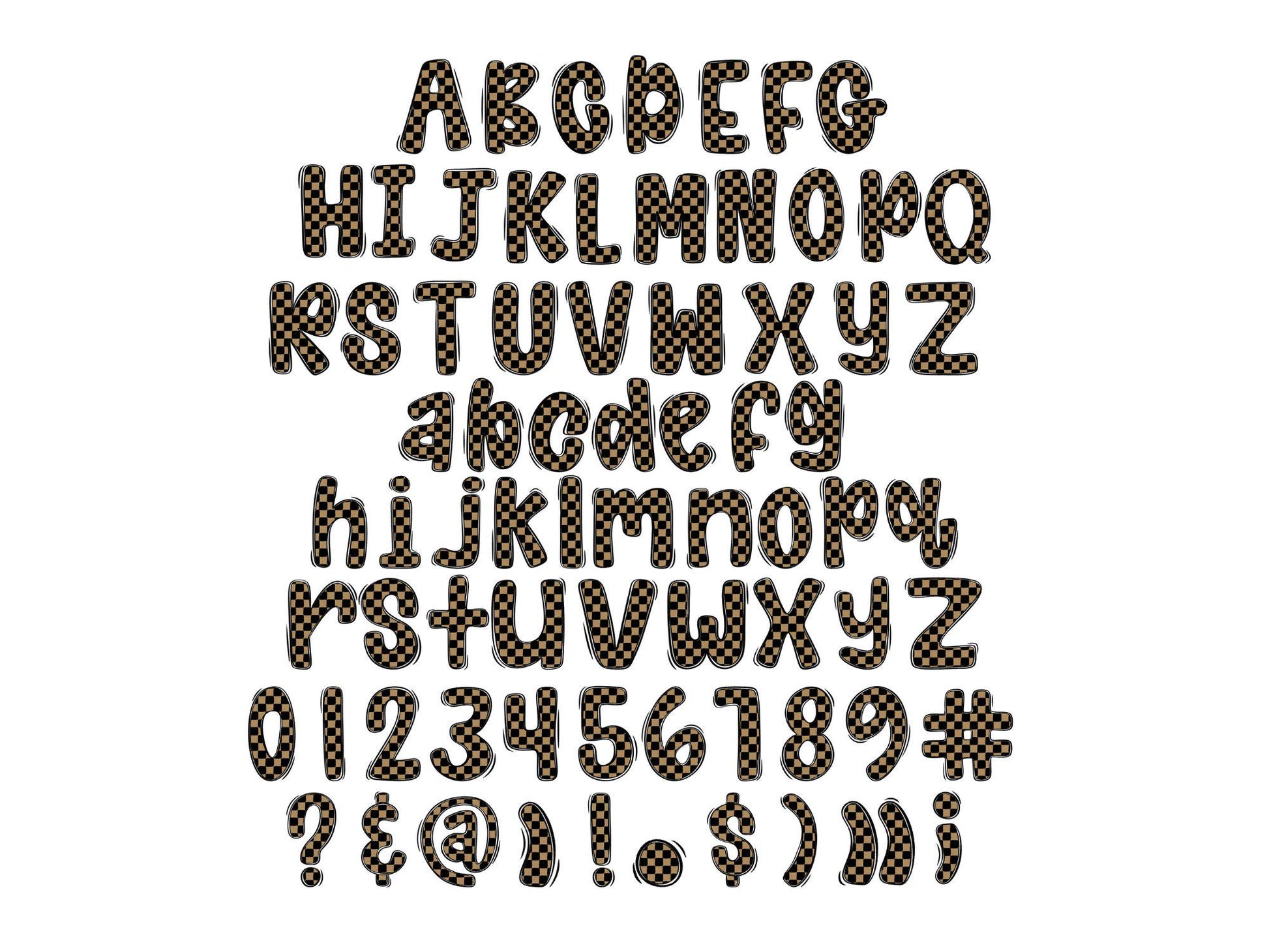 Preppy Alphabet Clipart: Coquette Bow Doodle Letters (PNG Digital Download)