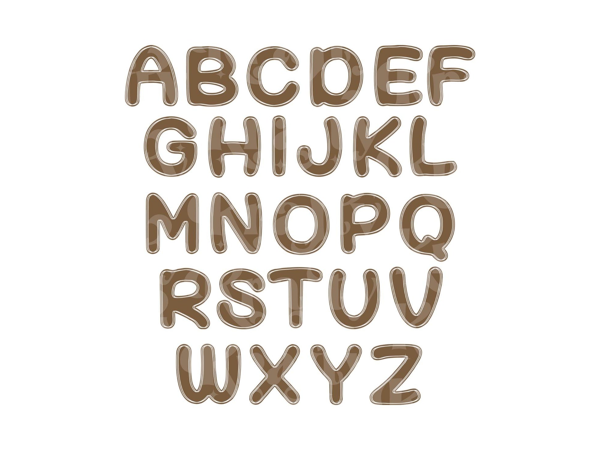 Hand Drawn Alphabet Sublimation Letters: Commercial Use Alpha Sets