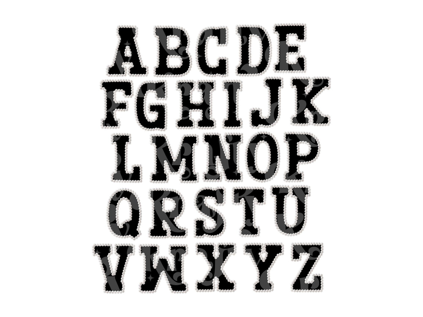 Varsity Pearl Alphabet Sublimation Letters: Commercial Use DIY PNG