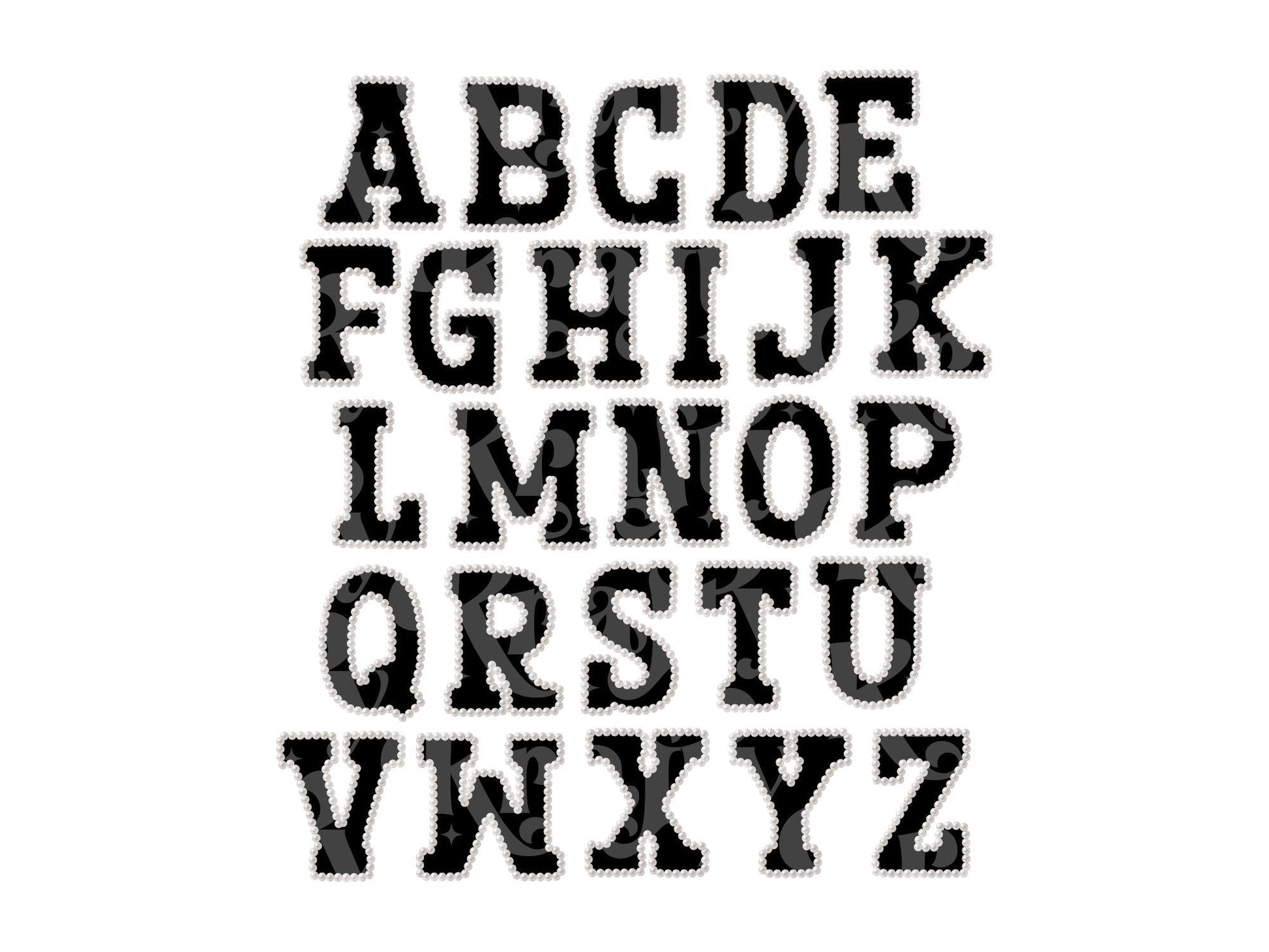 Varsity Pearl Alphabet Sublimation Letters: Commercial Use DIY PNG
