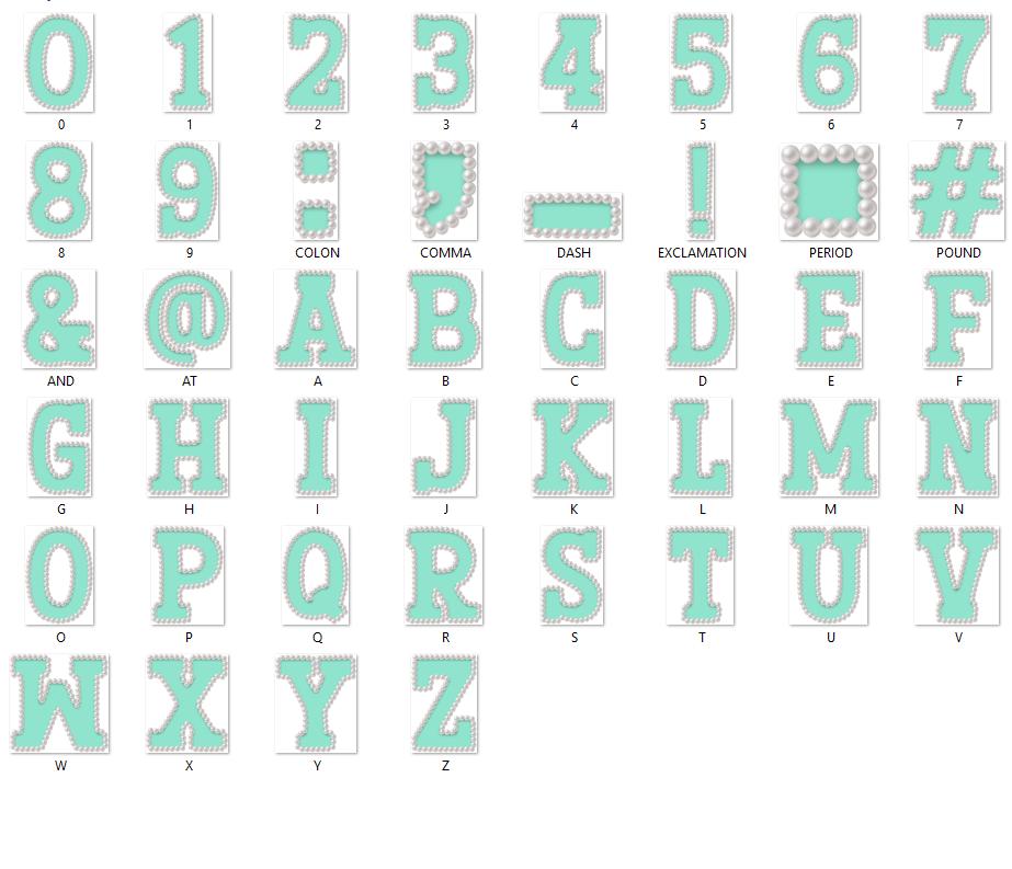 Pearl Alphabet Clipart: Hand-Drawn Doodle Letter Set (Digital File, PNG, Commercial Use Allowed)