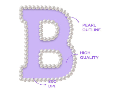 Pearl Alphabet Clipart: Hand-Drawn Doodle Letter Set (Digital File)