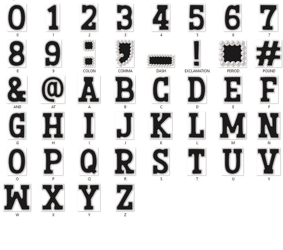 Pearl Alphabet Clipart: Hand-Drawn Doodle Letter Set (Digital File, PNG, Commercial Use Allowed)