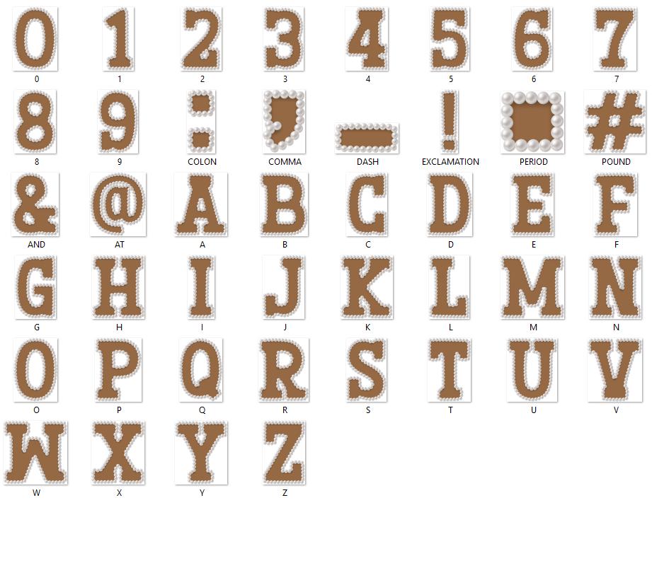 Pearl Alphabet Clipart: Hand-Drawn Doodle Letter Set (Digital File, PNG, Commercial Use Allowed)
