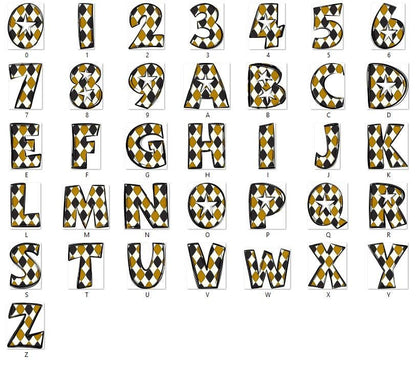 Doodle Alphabet Clipart: Star Alpha Set, Hand Drawn Letters (PNG Digital File)