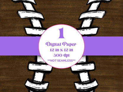 Football Digital Paper Background, Sublimation, Instant Download, School Spirit, Preppy Pattern, Stitches, Brush Strokes