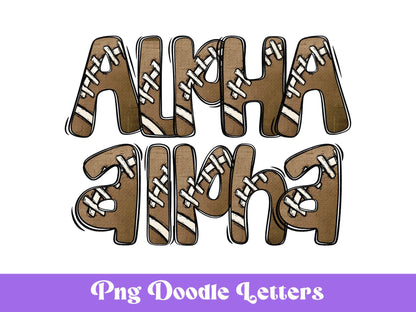 Football Stitches Alphabet Clipart: Game Day Sports Letters (PNG Digital File)