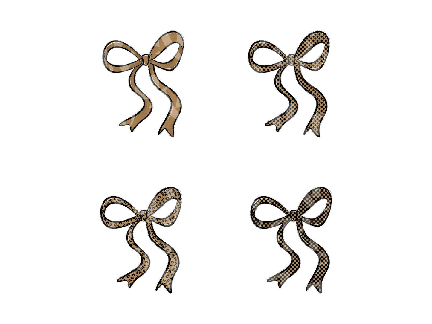 Preppy Alphabet Clipart: Coquette Bow Doodle Letters (PNG Digital Download)