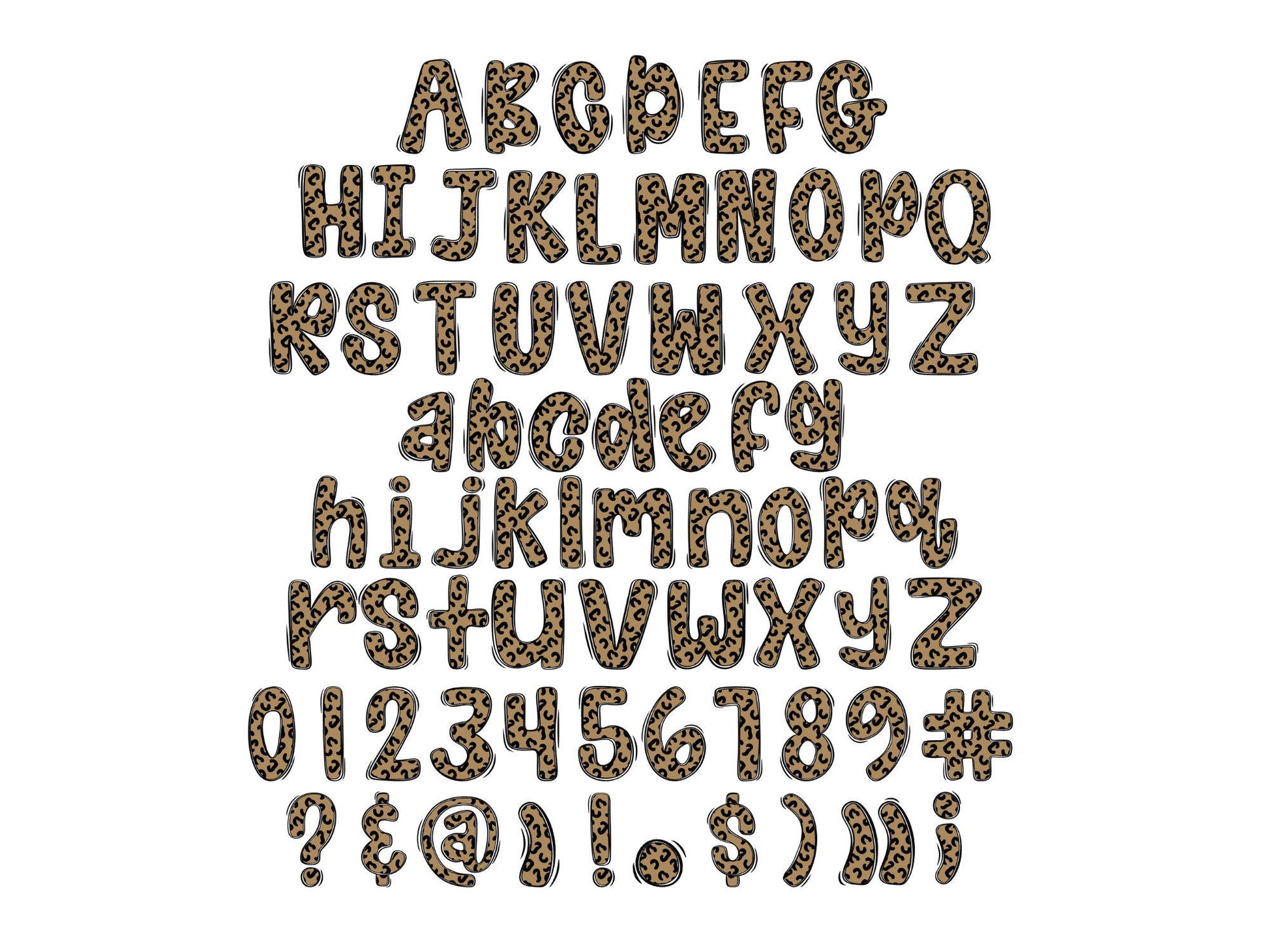 Preppy Alphabet Clipart: Coquette Bow Doodle Letters (PNG Digital Download)
