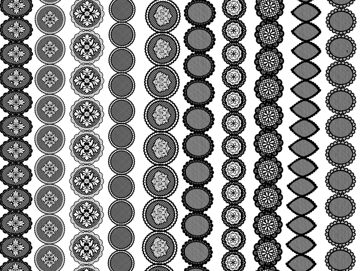 Lace Brush Set: Hand-Drawn Digital Design Bundle