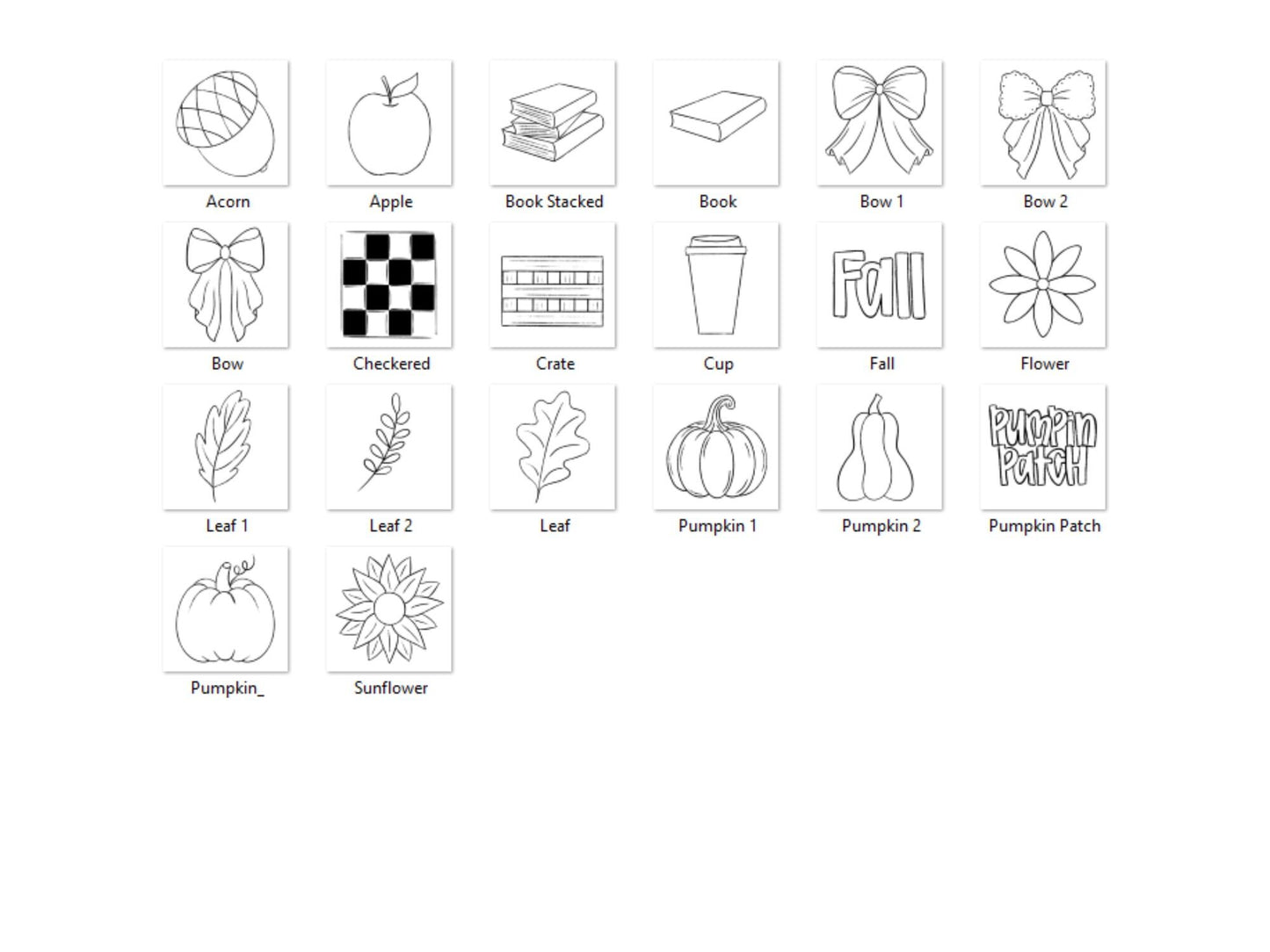 Preppy Fall Stamps: Coquette Bows, Pumpkin Designs (Digital)