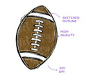 Football Clipart PNG Bundle, Hand Drawn, Commercial Use, School Spirit, Green and Gold Glitter