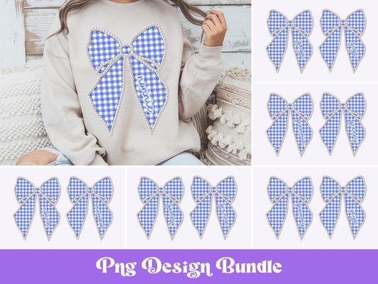 Pearl Coquette Bow PNG Bundle: Hand-Drawn Clipart (Digital Download