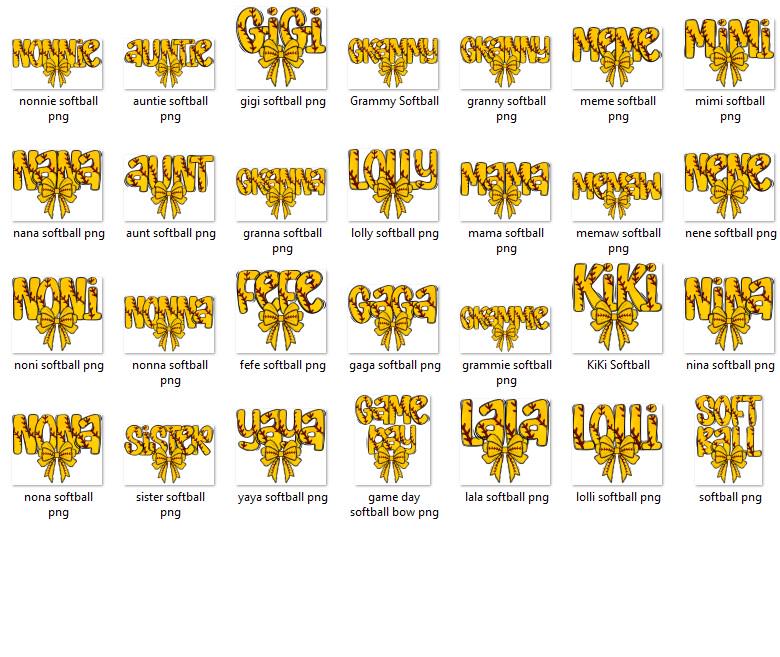 Softball PNG Bundle: Coquette Bow Clipart, Sublimation Designs (Digital File)