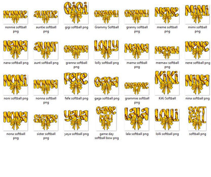 Softball PNG Bundle: Coquette Bow Clipart, Sublimation Designs (Digital File)