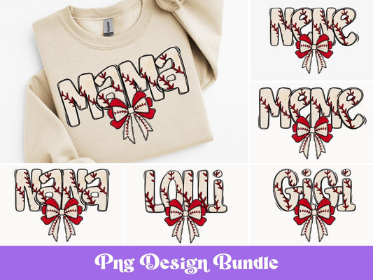 Baseball Names PNG Bundle: Sublimation Designs, Sports Clipart (Digital File)