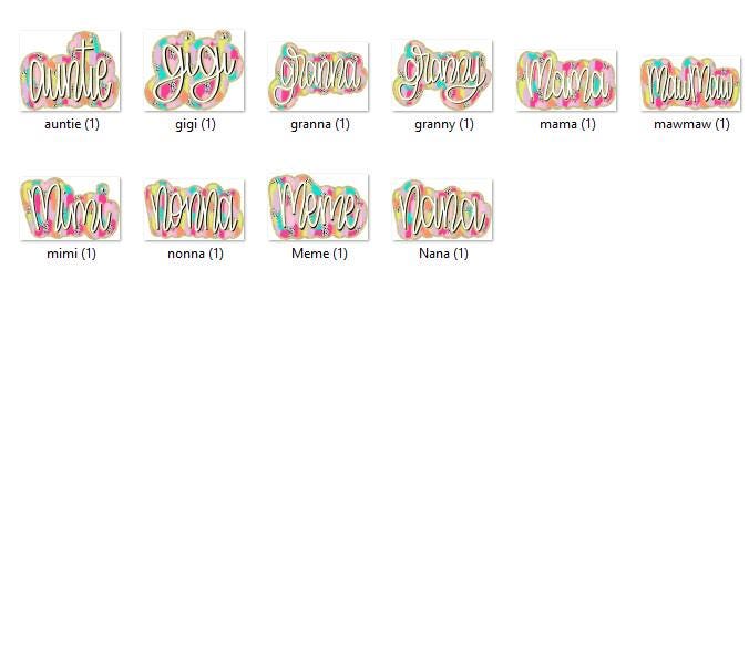 Preppy Doodle Letters PNG Bundle: Mother's Day Design (Digital Download)