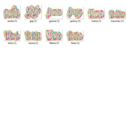 Preppy Doodle Letters PNG Bundle: Mother's Day Design (Digital Download)