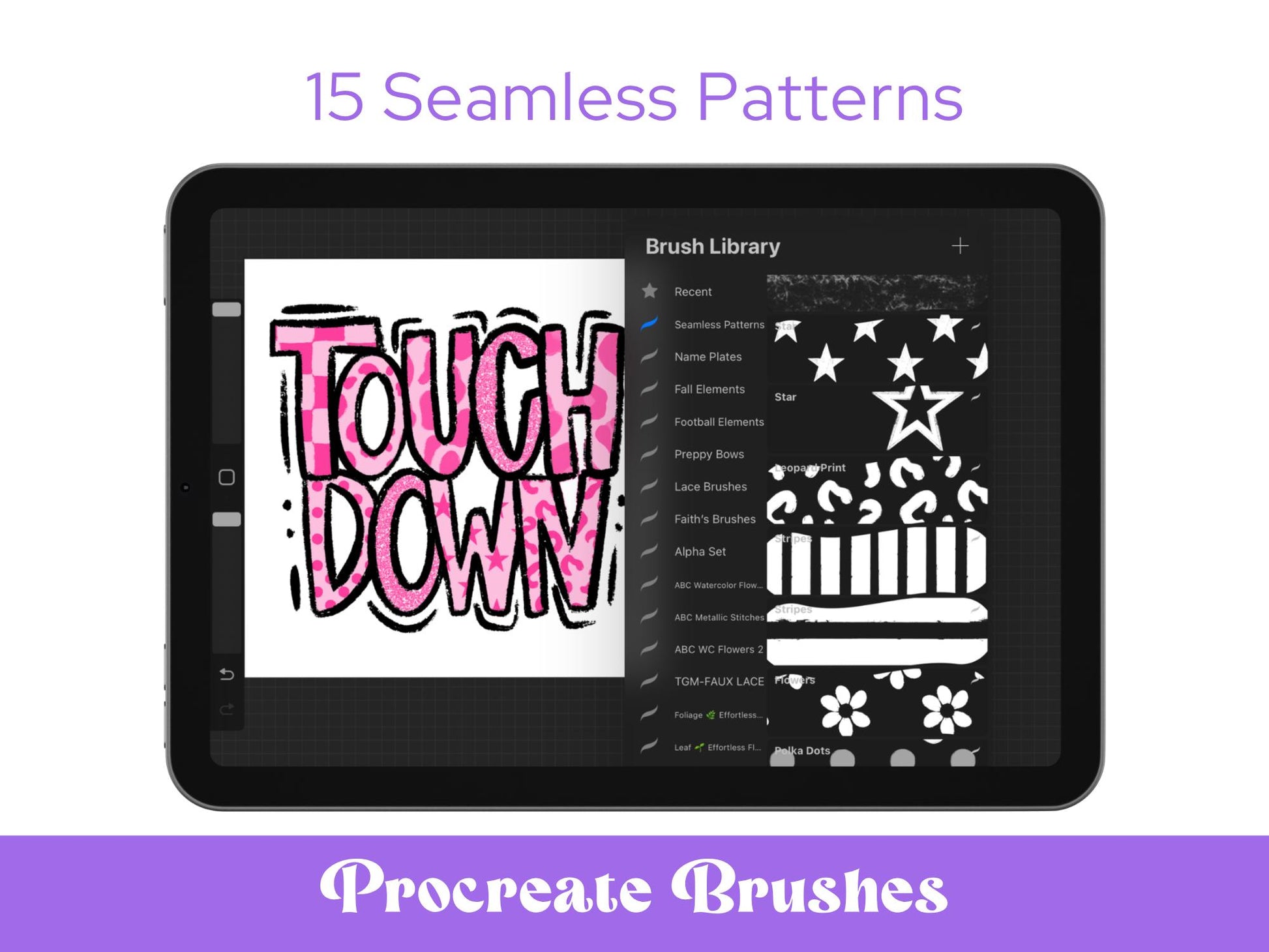 Seamless Pattern Brush Set: Gingham & Checkered - Commercial Use
