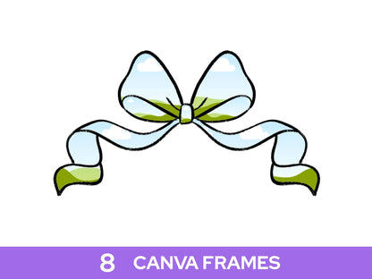 Coquette Bow Frame Bundle: Hand-Drawn Clipart (Commercial Use PNG Design)