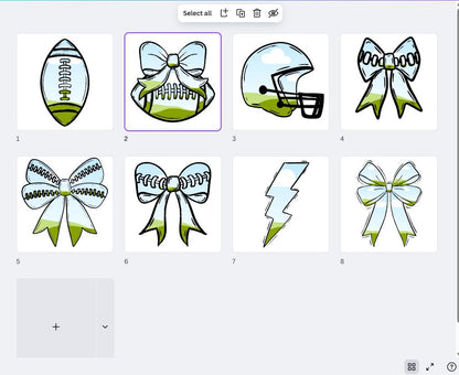 Football Frame Bundle: Hand Drawn Clipart PNG Design (Commercial Use)