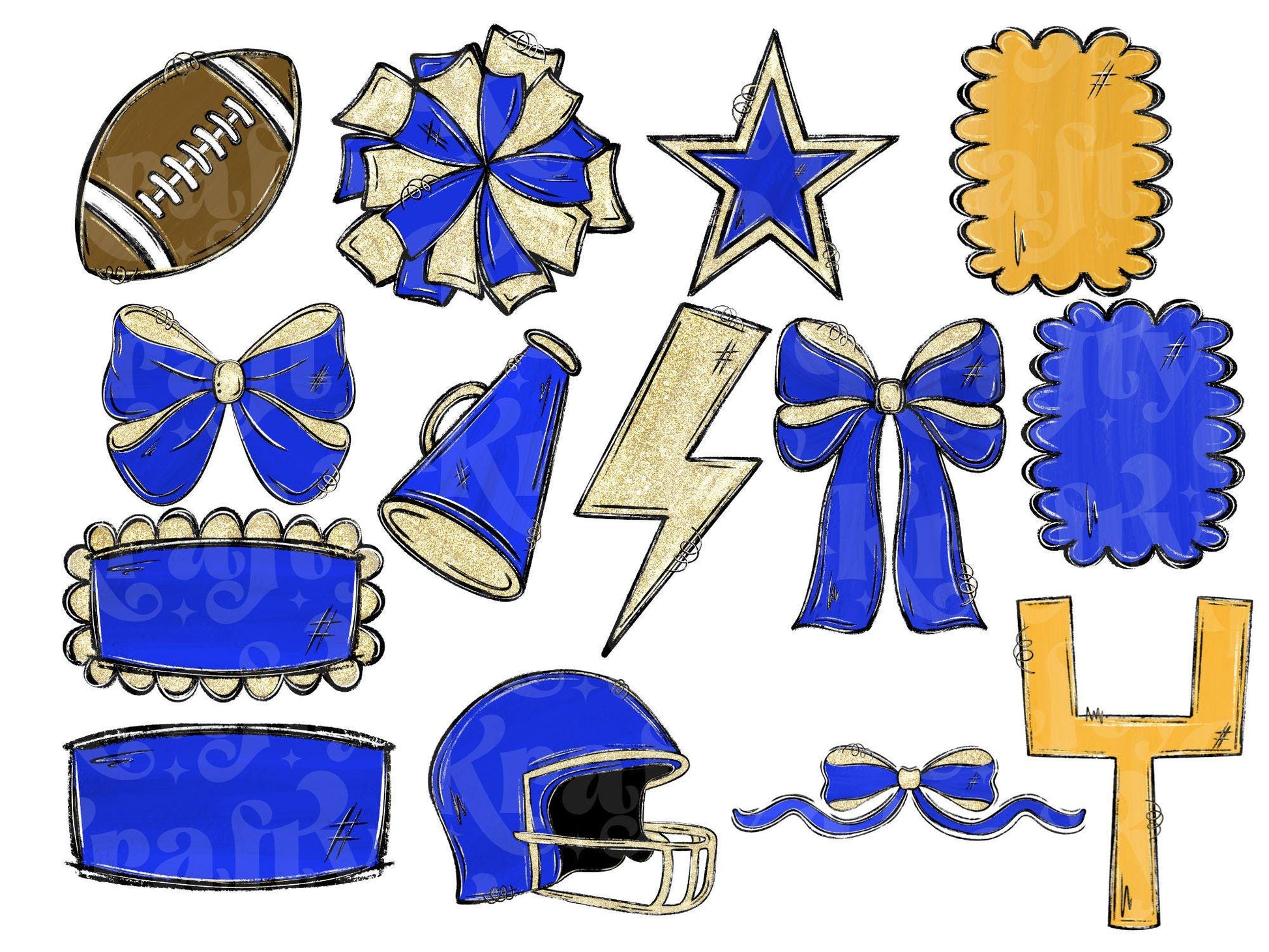 School Spirit Alphabet Clipart: Hand-Drawn Mascot Doodle (Digital Download)