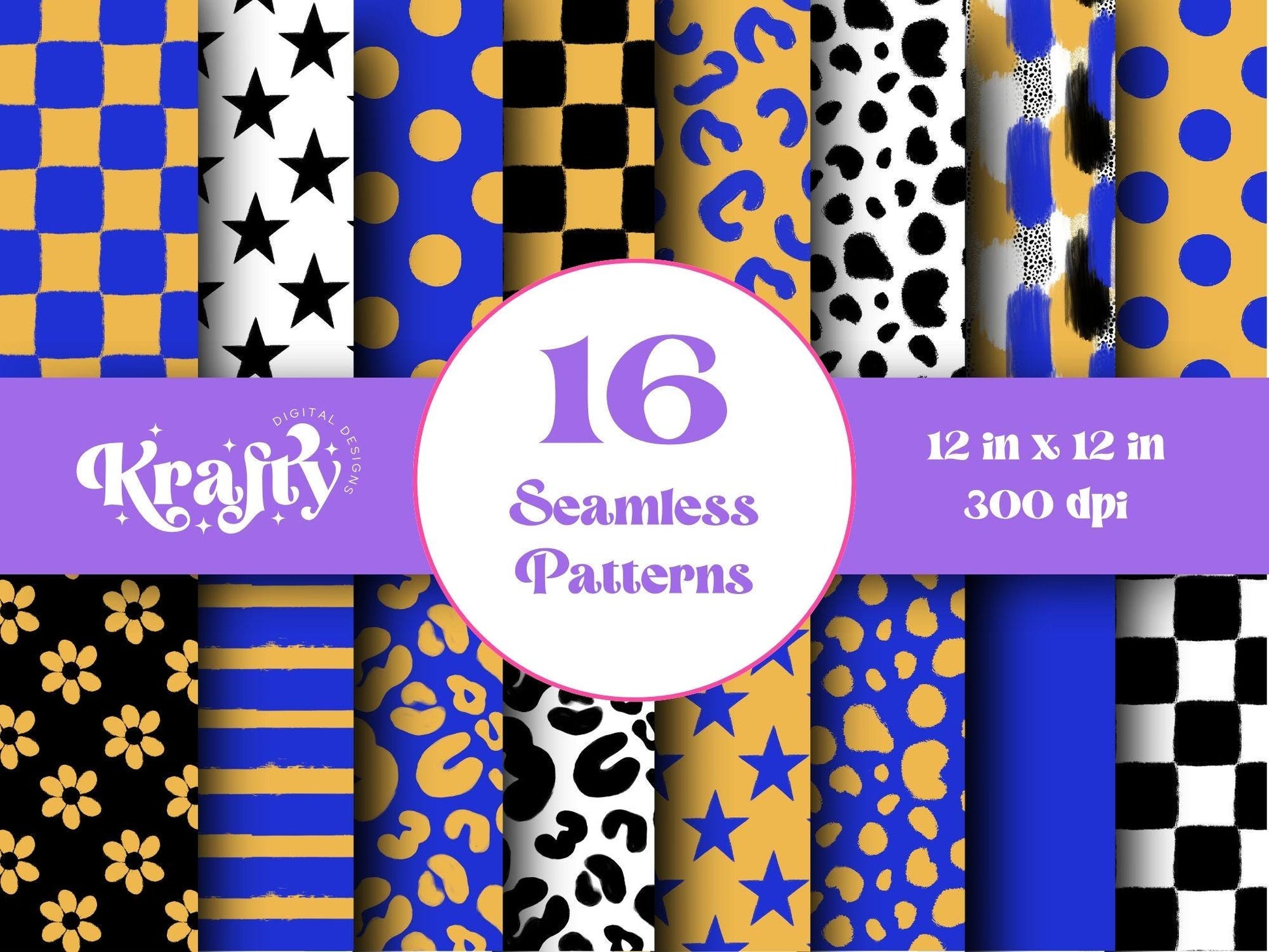 School Colors Seamless Pattern, Sublimation, Hand Drawn, Scrapbook Paper, Preppy