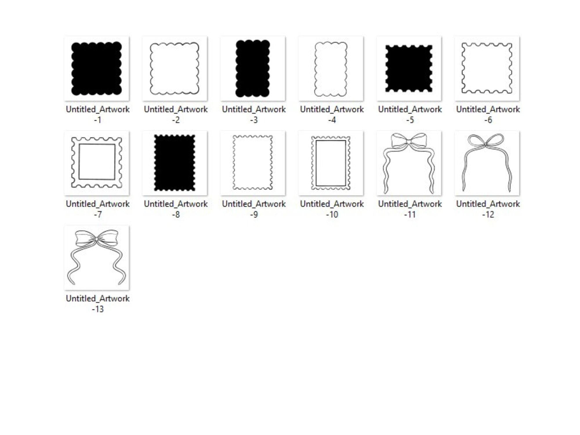 Postage Stamp Procreate Brush Set: Preppy Bows, Hand Drawn (Commercial Use, Digital Download