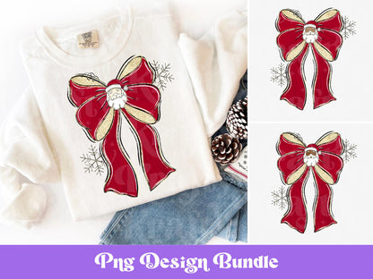 Santa Coquette Christmas PNG Design: Holiday Sublimation Art (Digital File)