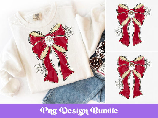Santa Coquette Christmas PNG Design: Holiday Sublimation Art (Digital File)