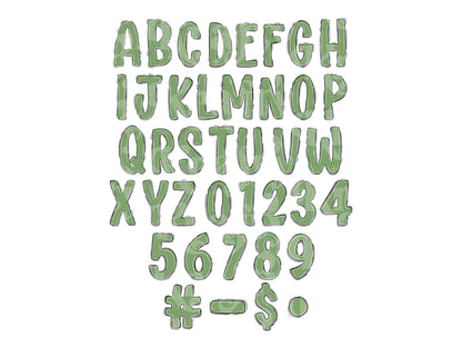 Preppy Christmas Alphabet Clipart Set: Doodle Letters, Santa, Reindeer (PNG Digital Download)