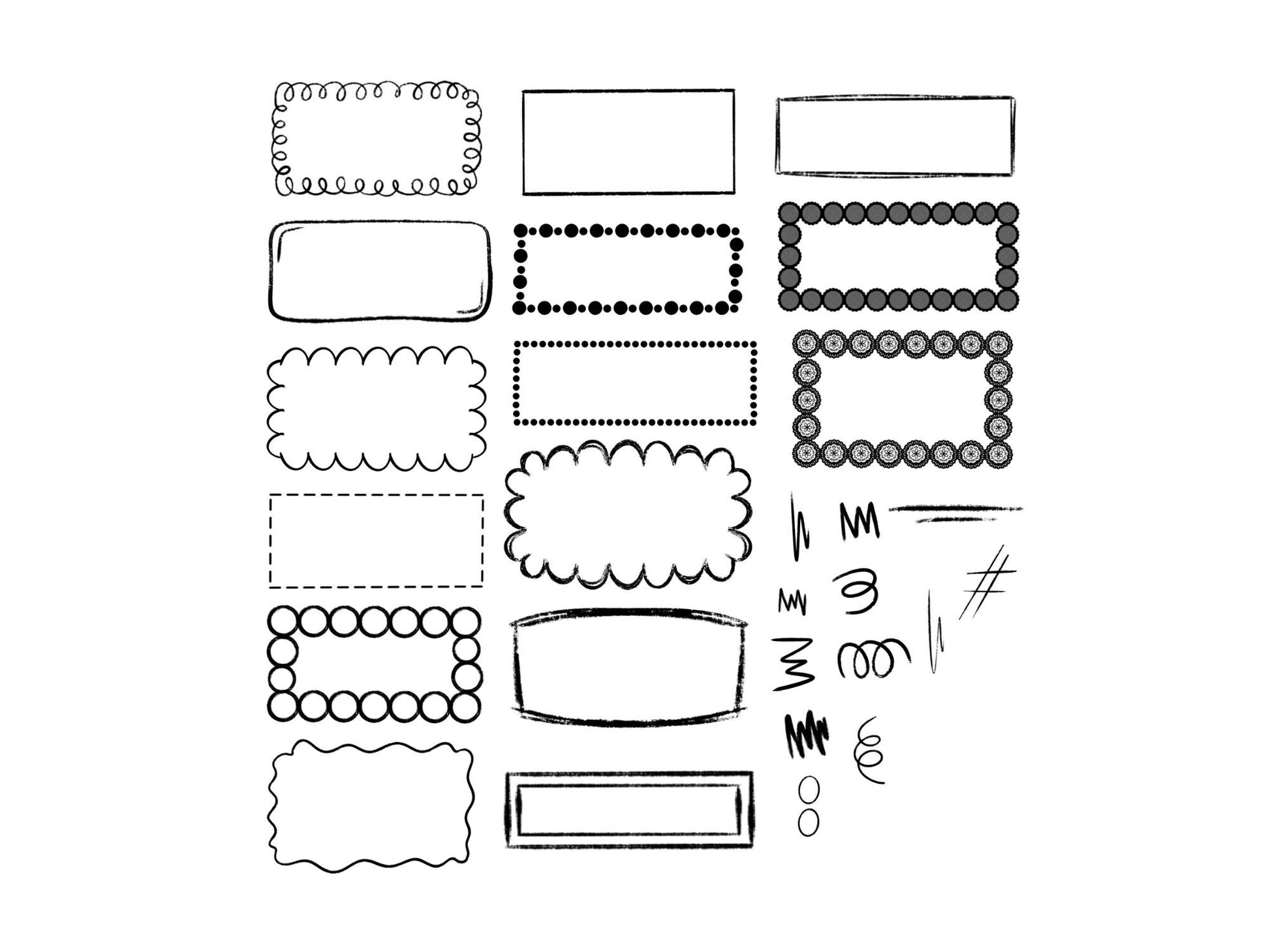 Name Plate Stamps: Preppy Coquette Brush Bundle (Commercial Use, Digital Download)