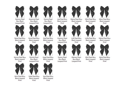 Pearl Coquette Bow PNG Bundle: Glitter Leopard Print, Shirt Design (Digital Download)