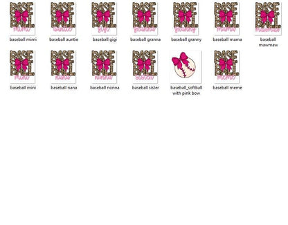 Preppy Softball Bow PNG Bundle: Leopard Print Clipart (Digital Download)