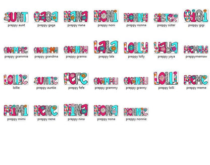 Preppy Doodle Letter PNG Bundle: Sublimation Design, Commercial Use