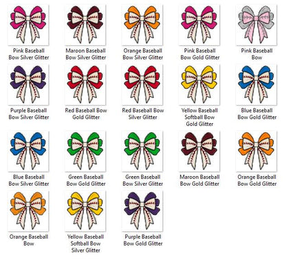 Coquette Baseball Bow PNG Bundle: Glitter Shirt Design (Digital Download)