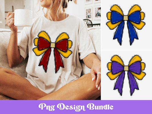 Football Bow PNG Bundle: Glitter Outline, Shirt Design (Digital Download)