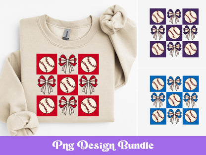 Checkered Baseball PNG Bundle: Shirt Design, Game Day Graphics (Digital Download)